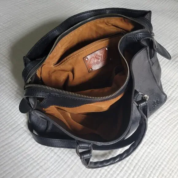 Patricia Nash Black Leather Crossbody Bag Purse Shoulder Designer Handbag - Picture 6 of 11